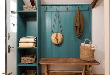 Hang your coats on the coat pegs beside the door and instantly relax.