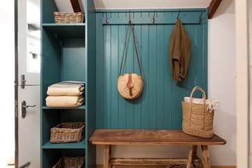 Hang your coats on the coat pegs beside the door and instantly relax.
