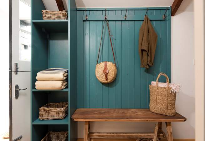Hang your coats on the coat pegs beside the door and instantly relax.