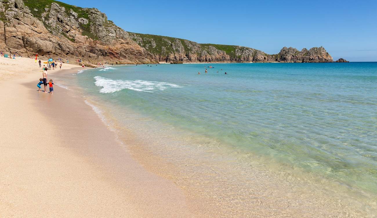 A short drive away takes you to Porthcurno, here the beach really is like a piece of paradise.