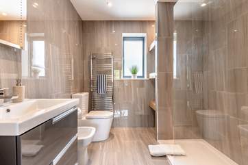 The en suite shower room for bedroom one.