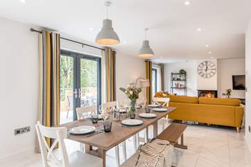 Open up the doors to the garden during warmer weather while you enjoy your meal together.