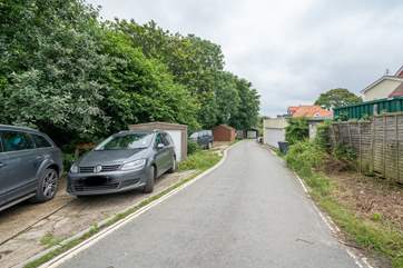 Hillside's parking for one car is located at the bottom of Gully Road. You can then access the rear of the property by a narrow track on foot and the front by continuing on foot that joins to The Close.