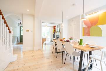 A light and modern interior creates a warm and welcoming feel to Hillside on arrival.