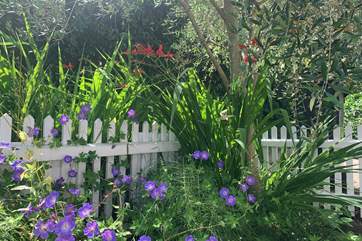 Lovely flowers surrounding the front of the property.