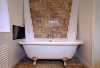 Divine, the roll-top bath in the en suite to bedroom two is the perfect place to relax.