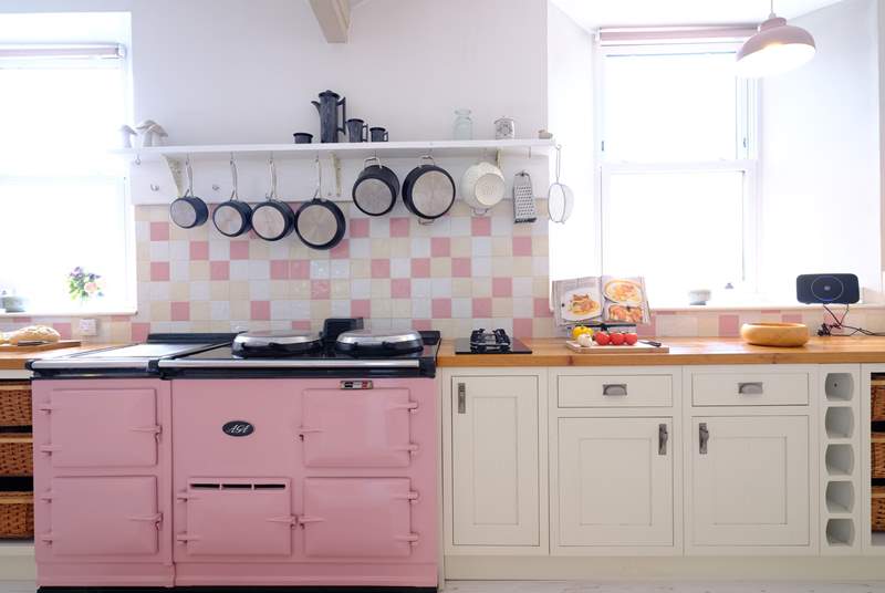 How lovely is the pink Aga?
