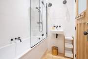 The first floor family bathroom.