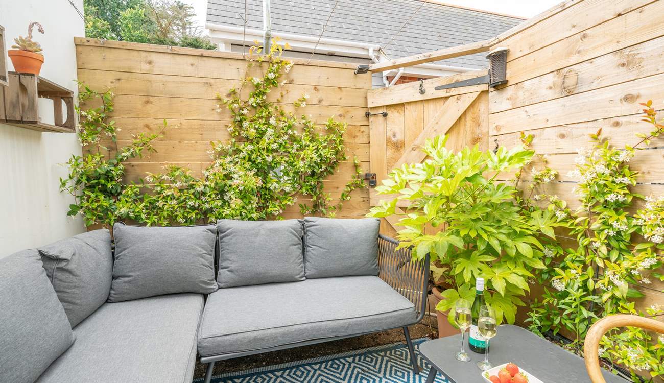 The patio area has a Mediterranean feel and is a real sun-trap in the summer months. 