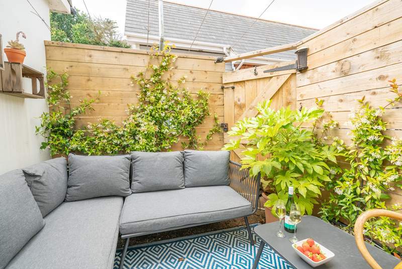 The patio area has a Mediterranean feel and is a real sun-trap in the summer months. 