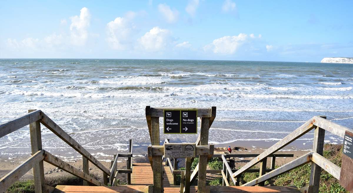 Spend an afternoon at Compton Bay which is a dog friendly bay to one side.