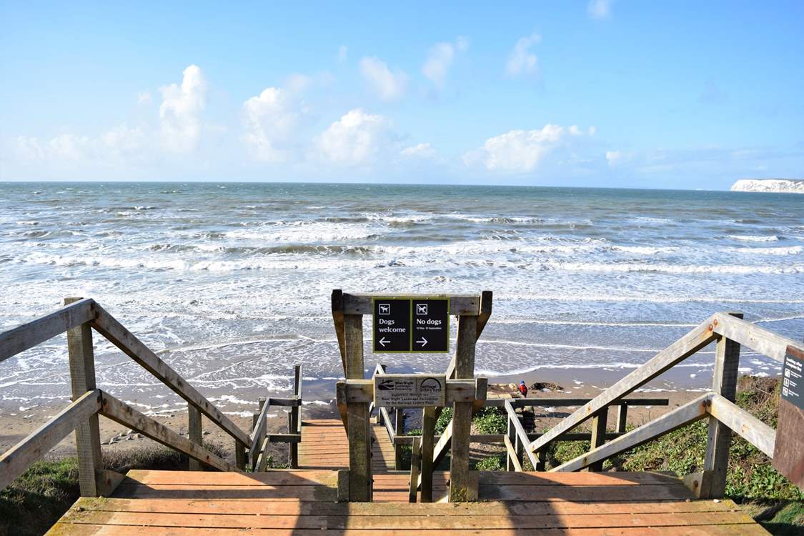 Spend an afternoon at Compton Bay which is a dog friendly bay to one side.