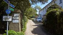 The private unmade lane leading to number Old Bembridge House.