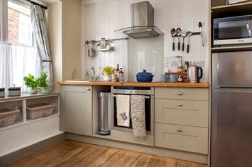 The cottage kitchen has all you need for cooking up your holiday feasts.