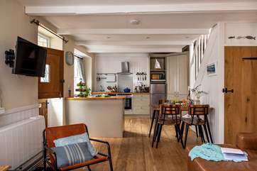 You step straight into the lovely open plan living-room.