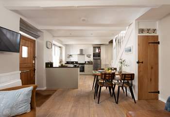 You step straight into the lovely open plan living-room.