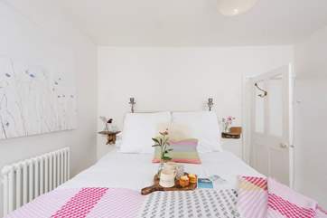 Enjoy a lie-in. There is a step up into the bedroom, so please take care.