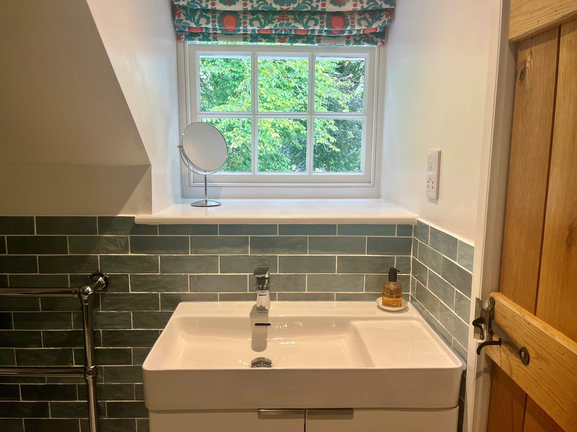 The property boasts a beautifully finished bathroom.