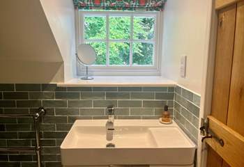 The property boasts a beautifully finished bathroom.