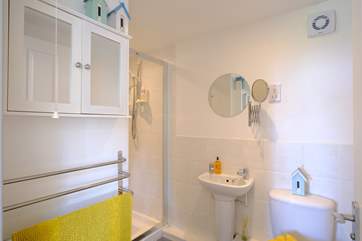 The shower-room. Note, there is a step to get into the shower.