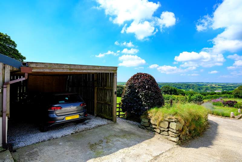 Parking with a view at Little Downderry Barn.