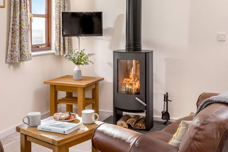 The gorgeous wood-burner will keep you cosy.