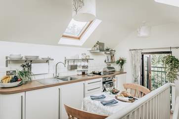 The kitchen is supplied with all you'll need for your Cornish getaway.
