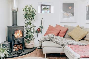 Light the wood-burner for cosy nights curled up on the sofa.