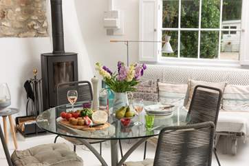 Sit around the table and chat about your day's adventures.