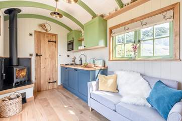 There's ample space within this gorgeous shepherd's hut.