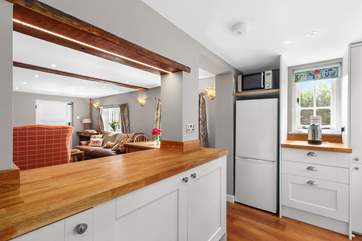 Another view from the kitchen to the living-area.