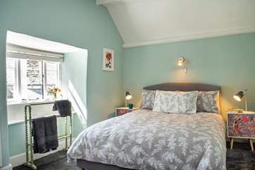 Bedroom 2 sits at the front of the cottage, separate from the other two bedrooms.
