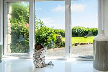 The lounge gives you a lovely view out to the garden - the lower part is for the use of guests at Bray Cottage and the higher part for the first floor apartment.