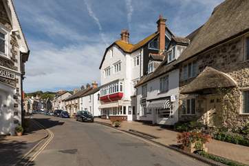 Beer village has cafes and shops to explore.