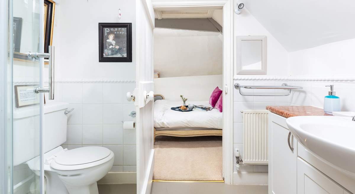 Looking through the Jack and Jill shower-room to bedroom two (the shower-room is also accessed from the hallway).