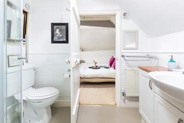 Looking through the Jack and Jill shower-room to bedroom two (the shower-room is also accessed from the hallway).