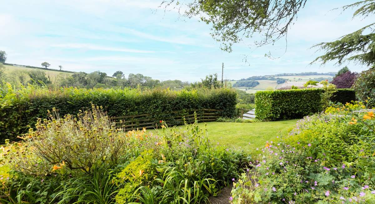 Gorgeous views of the countryside beyond the garden.