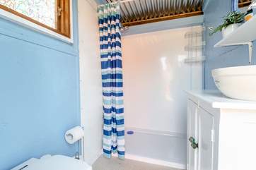 The shower is gas and is perfect for freshening up after a day of exploring