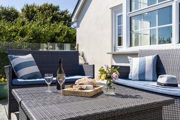 The outside deck is perfect for al fresco dining.