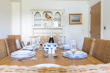 Discuss the days adventures around the dining-room table.