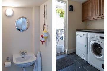 The cloakroom and utility-room downstairs.