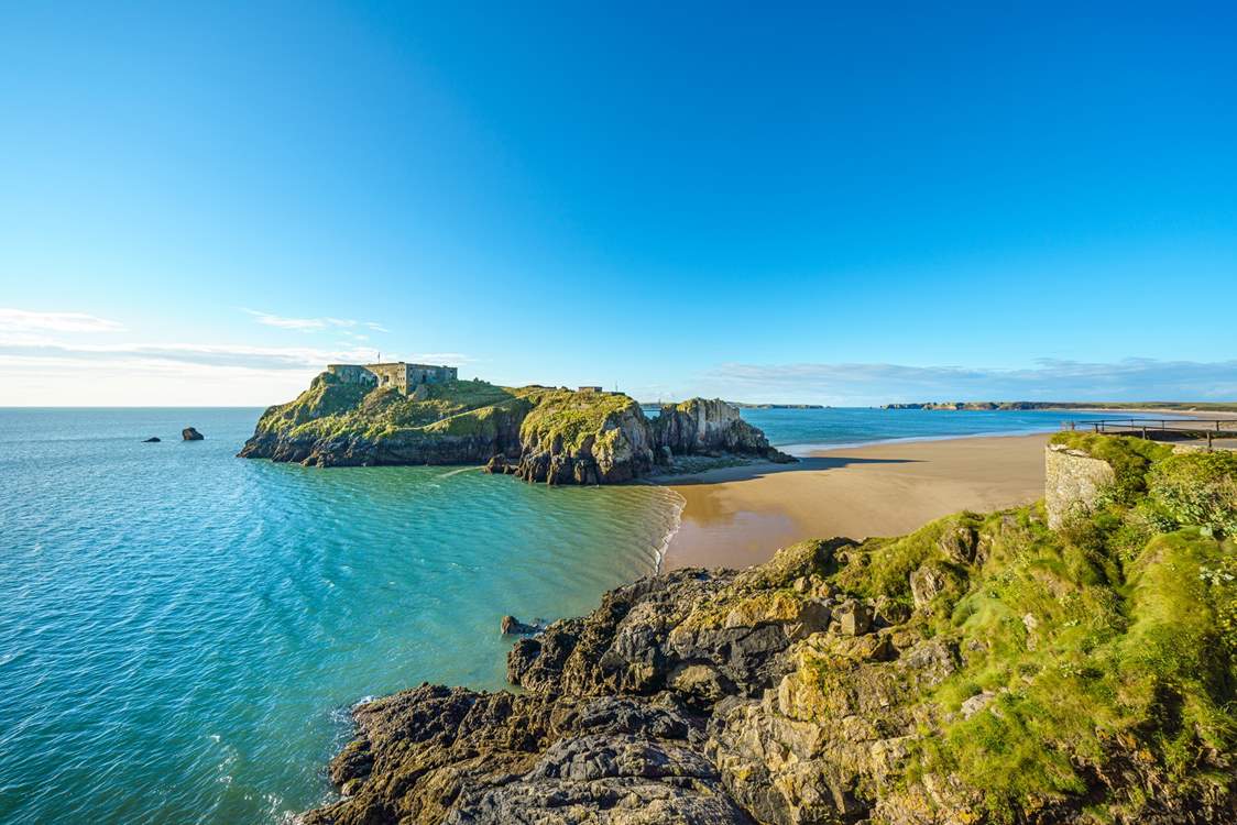 St Catherine's Island just off the beach in Tenby.