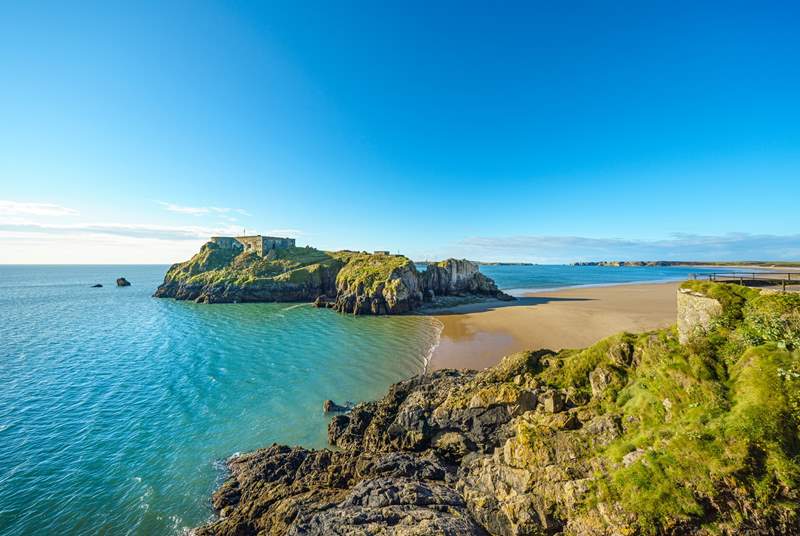 St Catherine's Island just off the beach in Tenby.