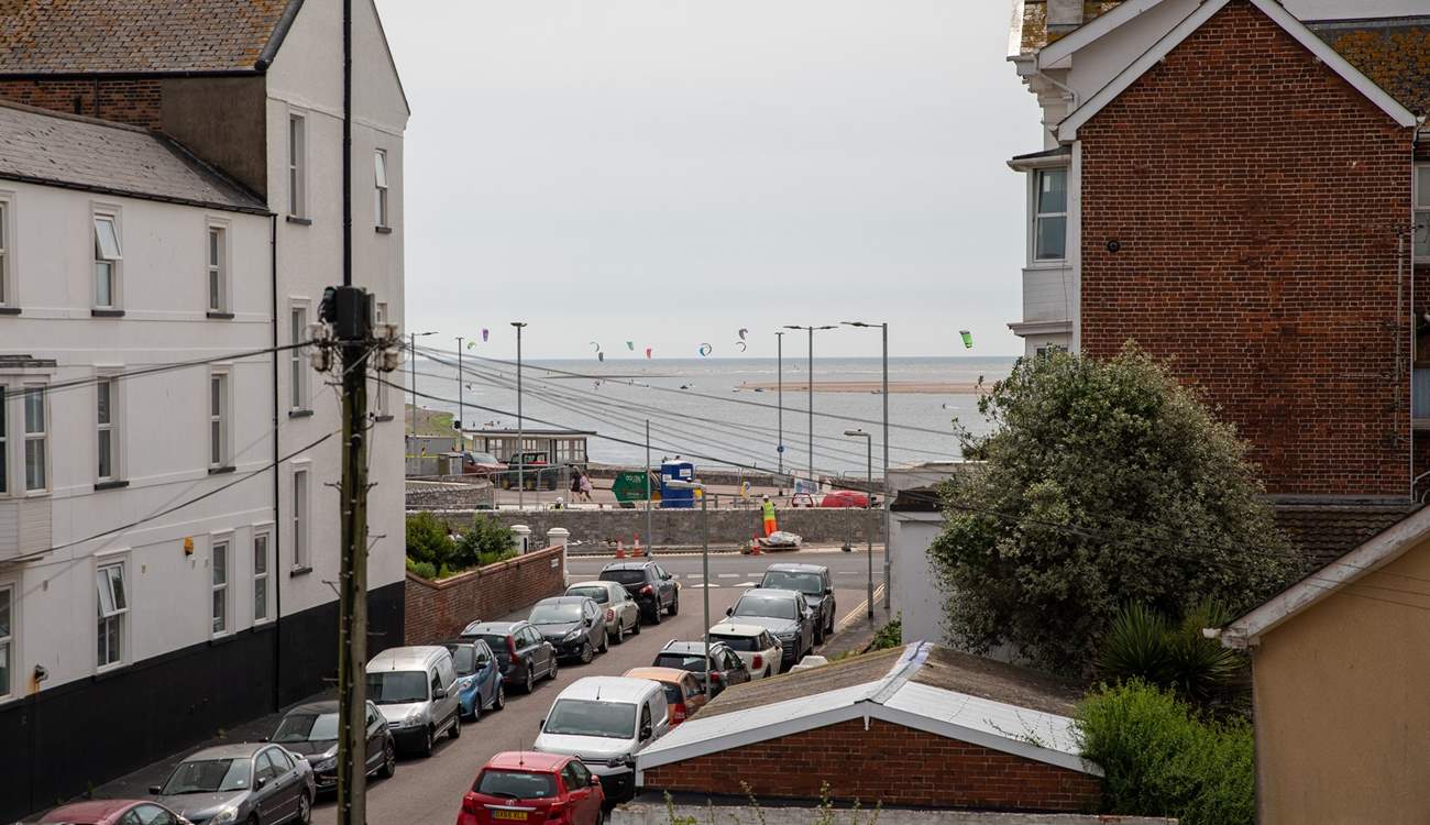 Exmouth beach is so close, this is the view from bedroom 2.