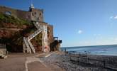 Jacobs Ladder leads from Sidmouth beach to the seafront shops. - Thumbnail Image