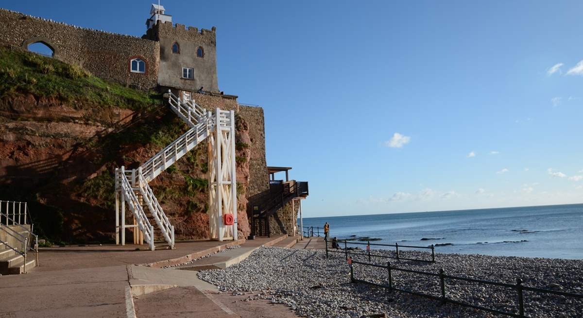 Jacobs Ladder leads from Sidmouth beach to the seafront shops.