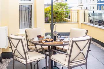 The lovely terrace area is a great spot to relax.