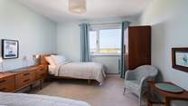Views from the twin-room across the neighbouring fields.