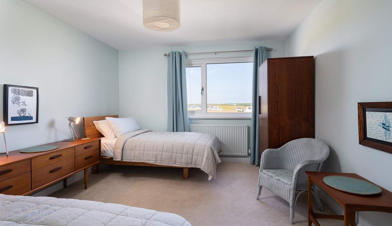 Views from the twin-room across the neighbouring fields.