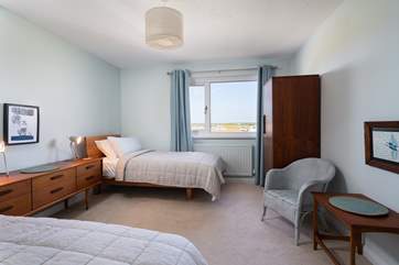 Views from the twin room across the neighbouring fields.